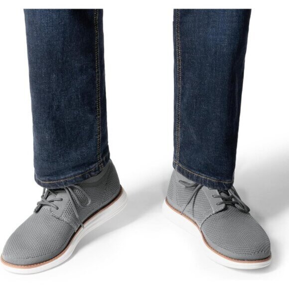 ⚡Bruno Marc Men Dark Grey Knit Flex Mesh Oxfords Lace-Up Lightweight Sneakers - Picture 2 of 7